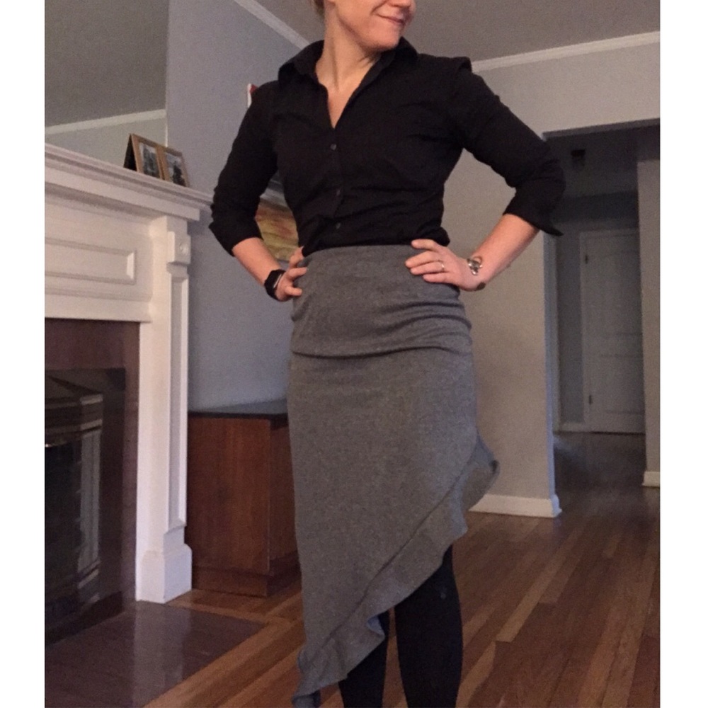 Grey asymmetrical skirt
